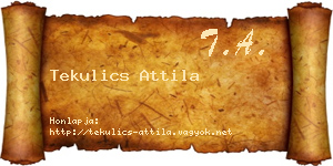 Tekulics Attila névjegykártya